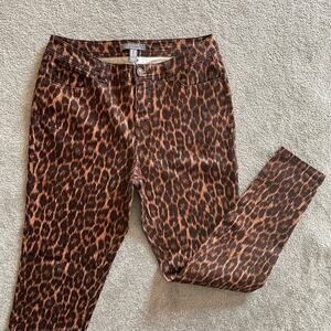 Lisa Rinna Collection Mid Rise‎ Leopard Print Skinny Jeans Pants Like New Size 6